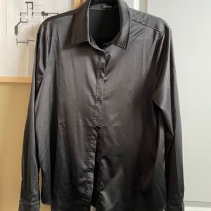 Boohoo Satin Button Down Shirt